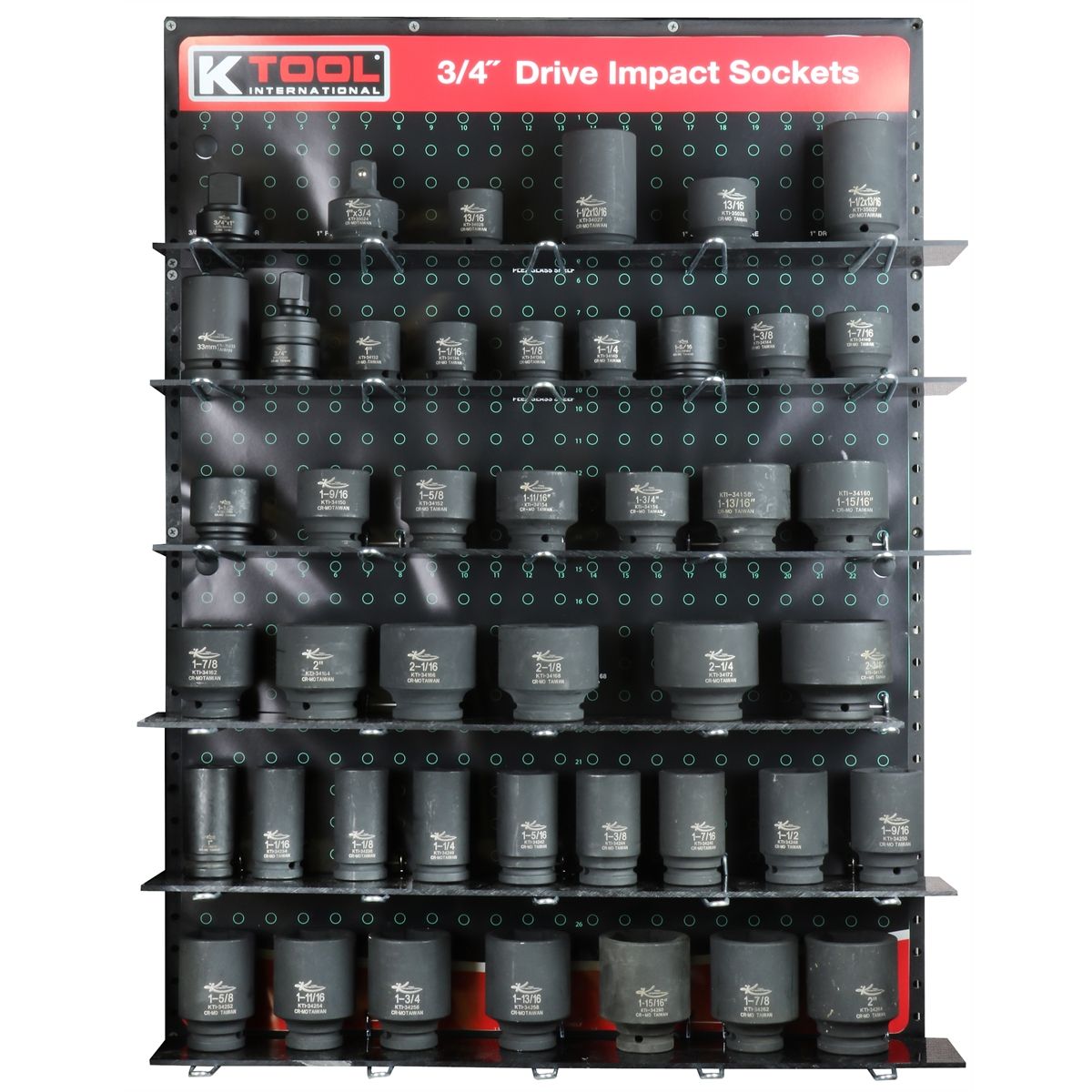 KTI 3/4" Impact Socket Display with Easy Setup