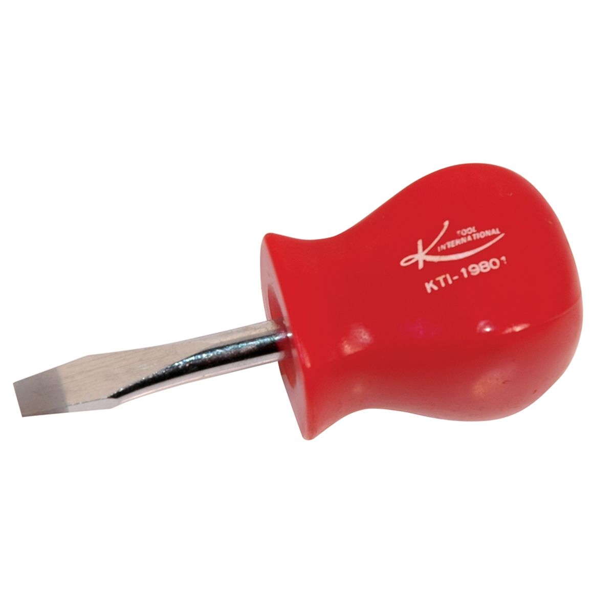 Slotted Screwdriver - Stubby w/ Red Handle