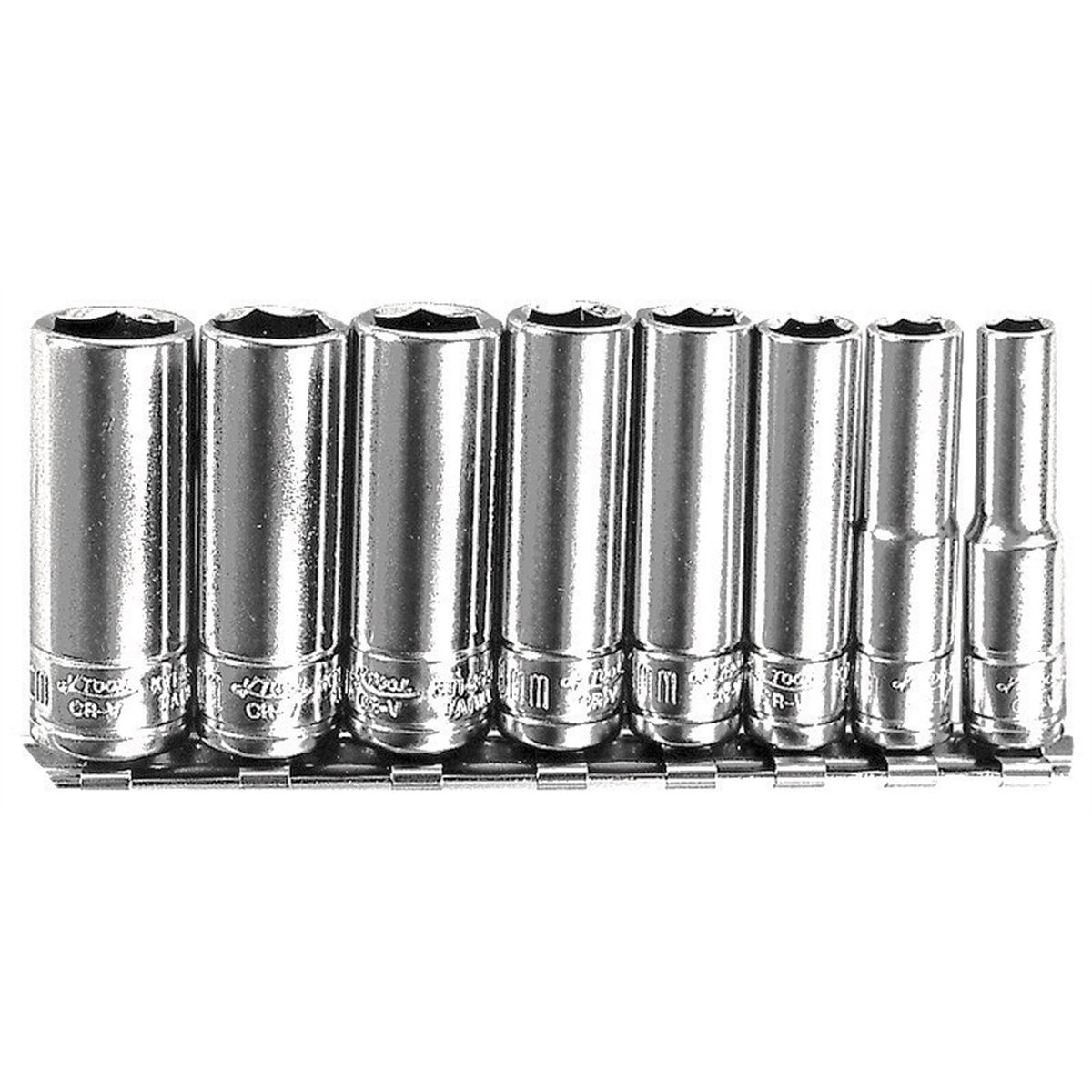 Metric Deep Socket Set 1/4 In Drive 8 Piece by K Tool International