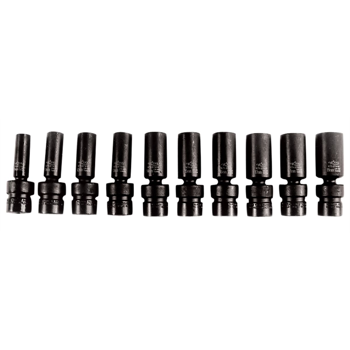 Deep Flex Impact Socket Set - 3/8 In Dr 6 Pt - 10 Piece