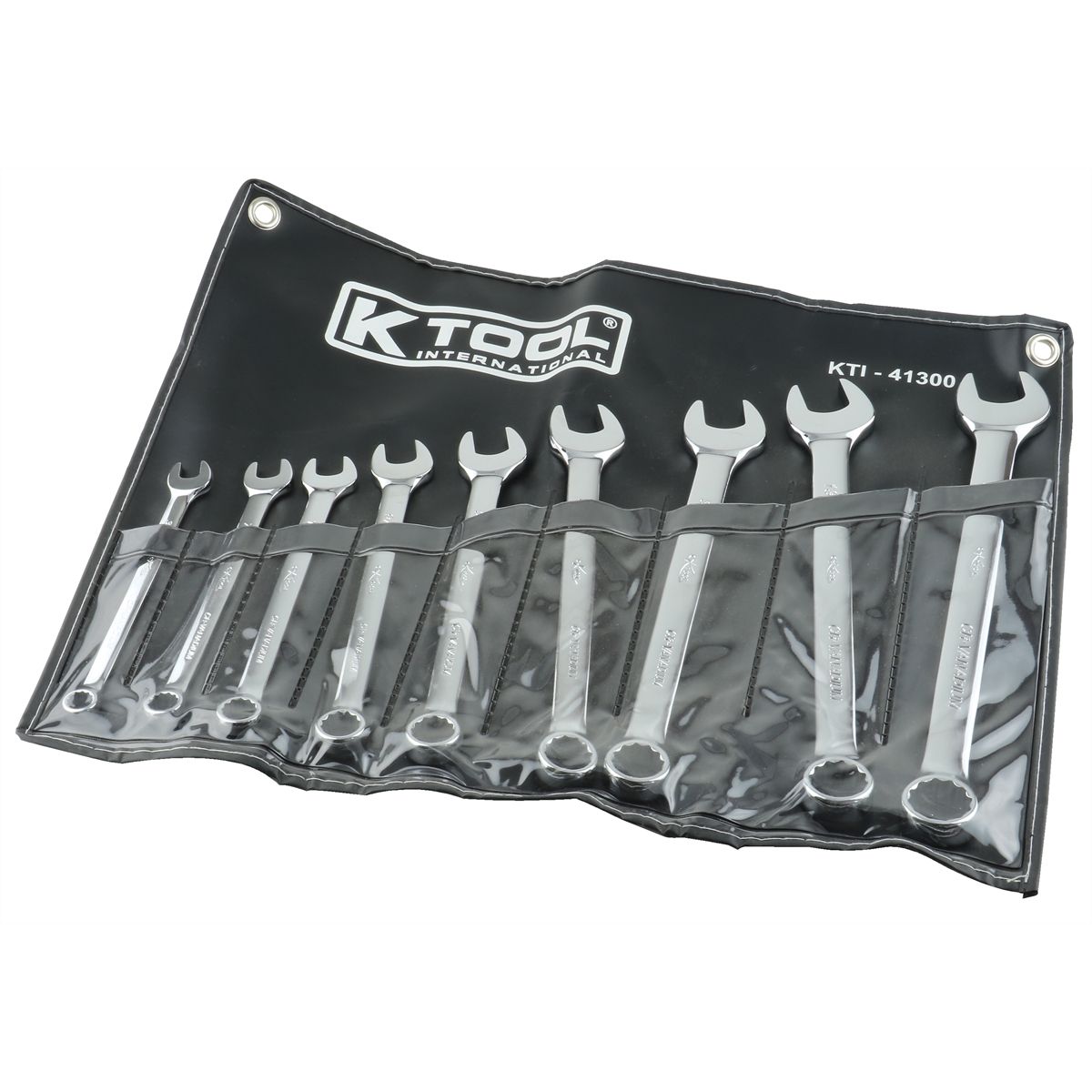 High Polish Combination Wrench Set w/ Kit Bag - 9 Pc