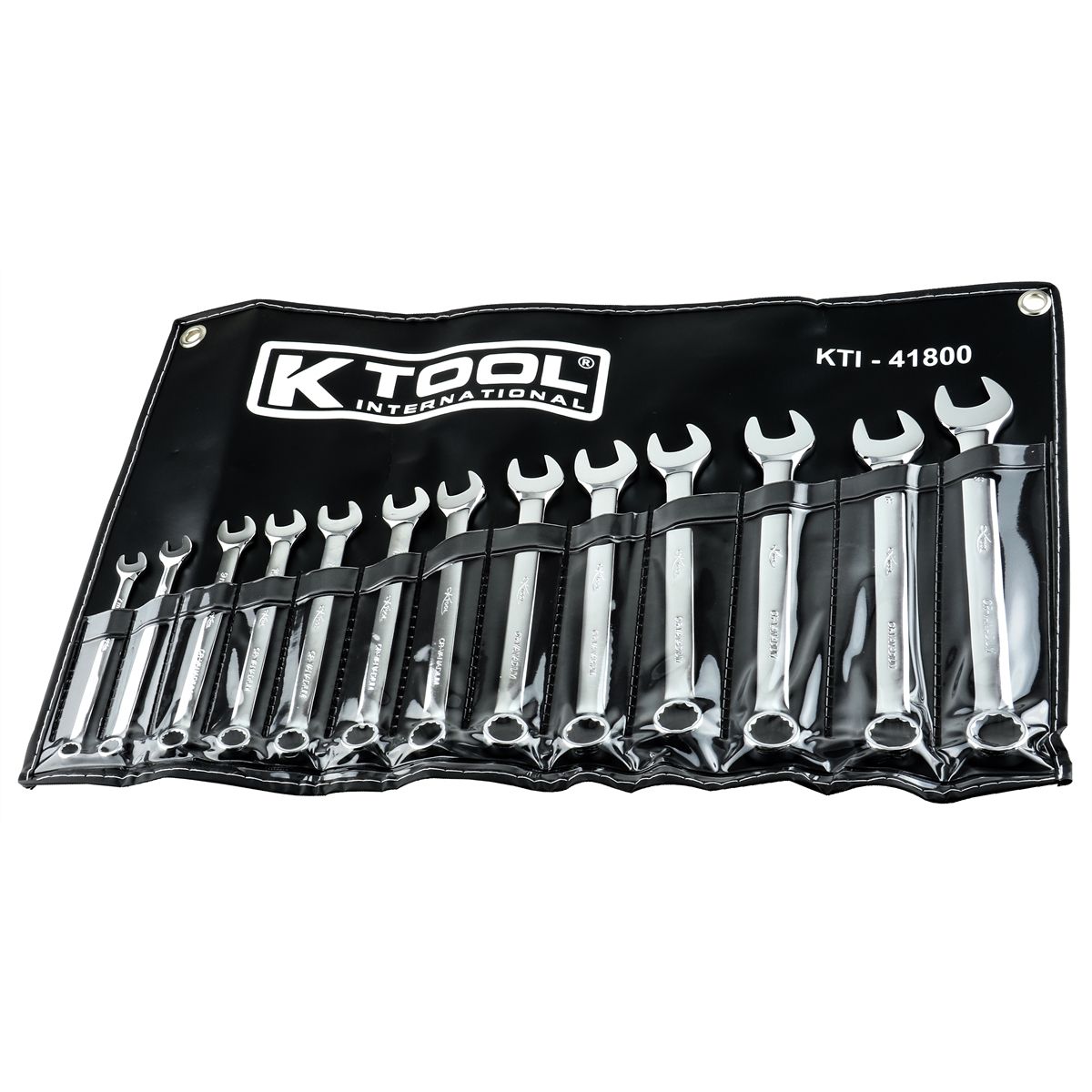 Metric High Polish 12-Pt Combination Wrench Set - 13-Pc