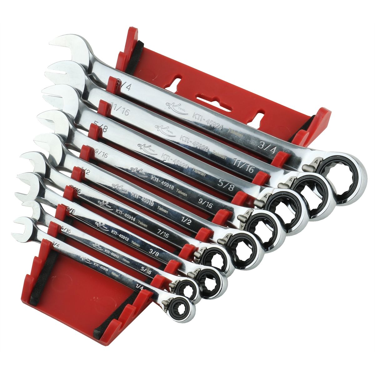 9 pc Rev. Ratcheting Wrench Set 1/4-3/4"