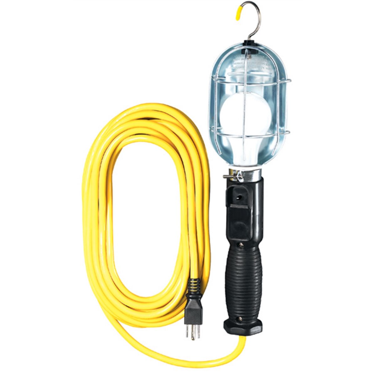 25-ft HEAVY DUTY INCANDESCENT TROUBLE WORK LIGHT w/ Hook and Extra Socket 