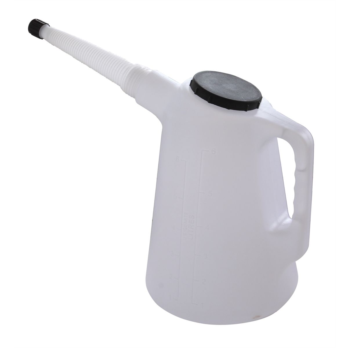Plastic Measure Flex Spout w/Dust Cap, 6 Qt