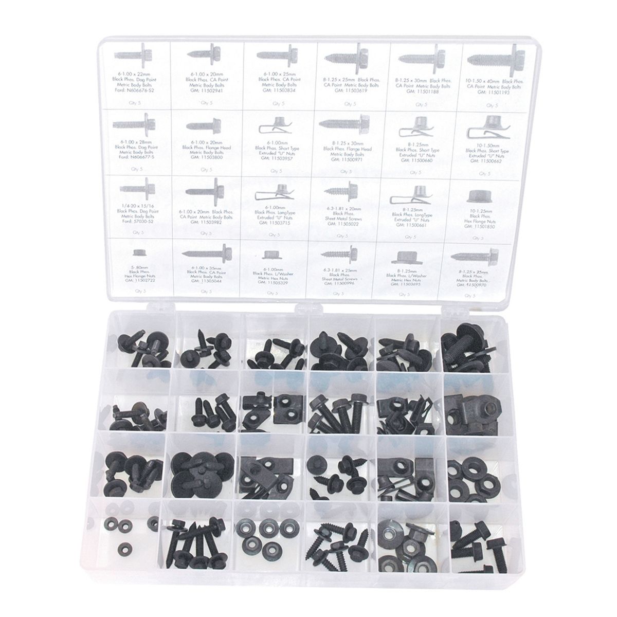 120 Piece Body Bolts and Hex Nut Assortment