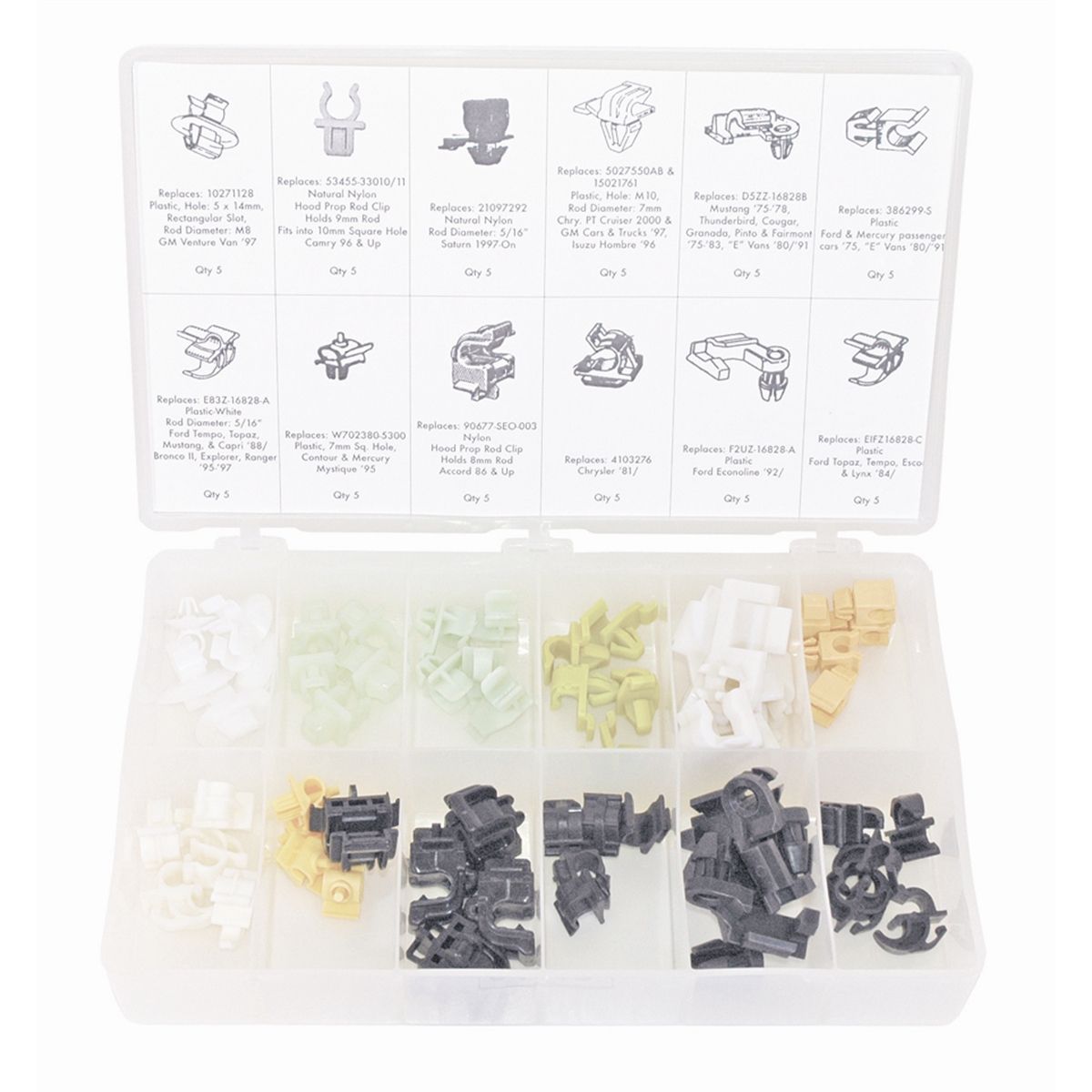 HOOD PROP CLIP ASSORTMENT 60 PC