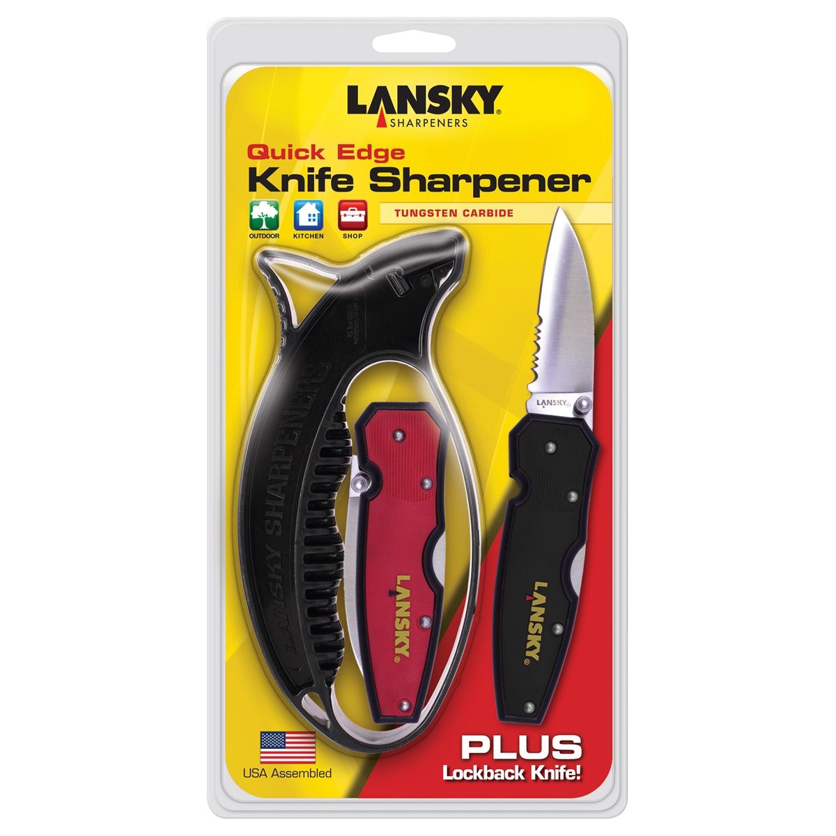 Quick Edge Sharpener w Lock Blade Knife