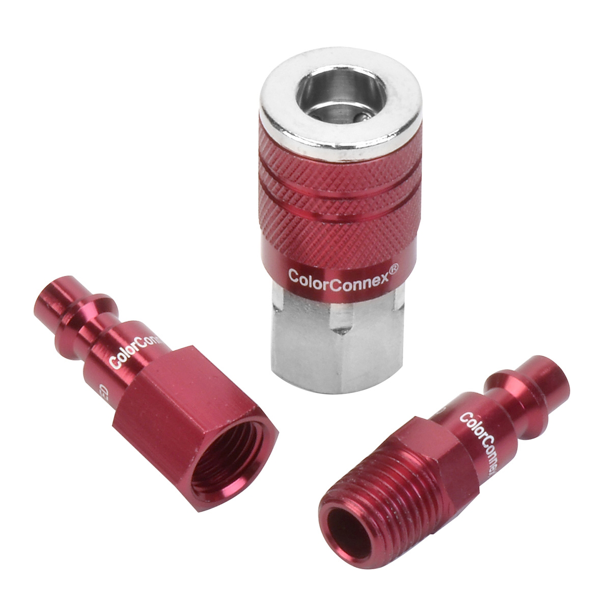 COLORCONNEX TYPE D 3PC 1/4" BODY COUPLER & PLUG KI