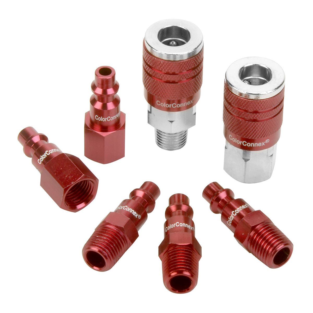 COLORCONNEX TYPE D 7PC 1/4" BODY COUPLER & PLUG KI