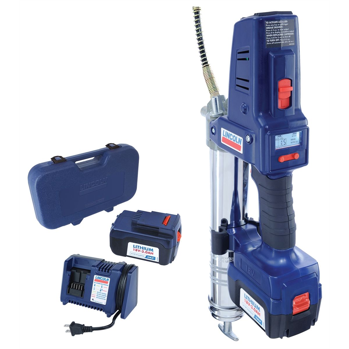 18 Volt PowerLuber w Dual Lithium Ion Battery, Charger & Case