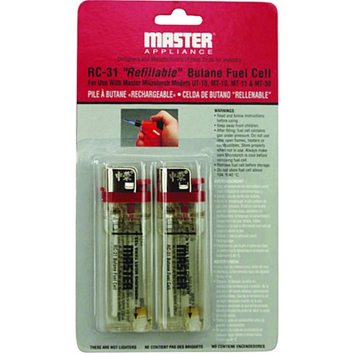 Reviews Refillable Butane Fuel Cell, 2 per Card Master Appliance RC31