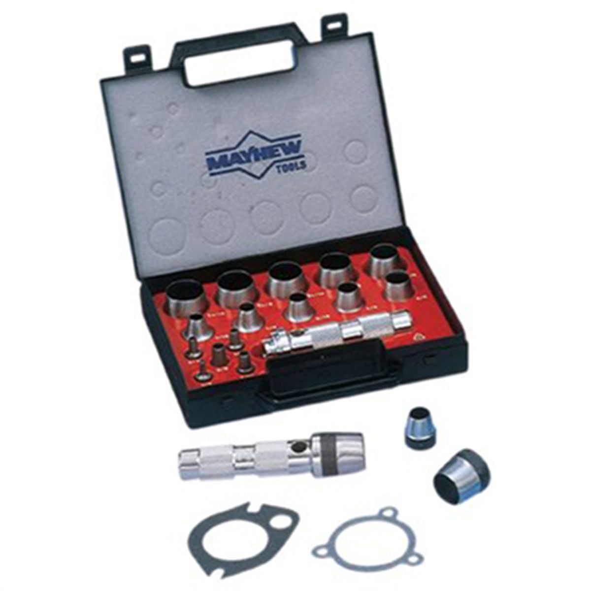 Metric Hollow Punch Set: 1/2 in_3/4 in_1 in_4 3/4 in Overall Lg, 16 Pieces,  Case, Metric, Hollow