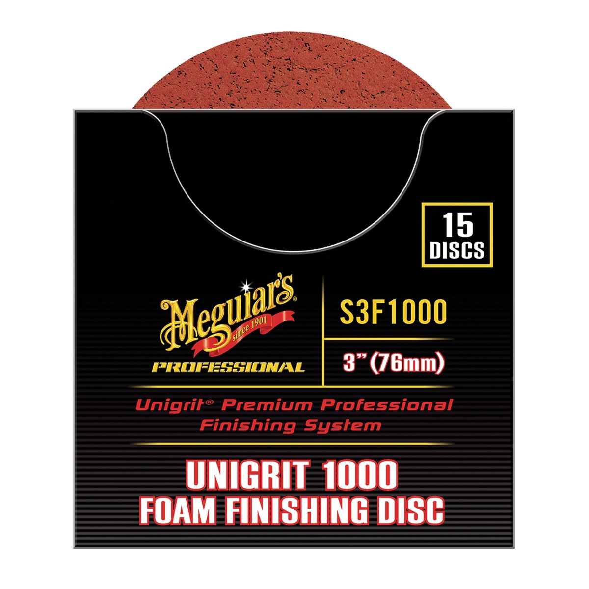 Unigrit 3" P1000 Foam Finishing Disc - 15 pack