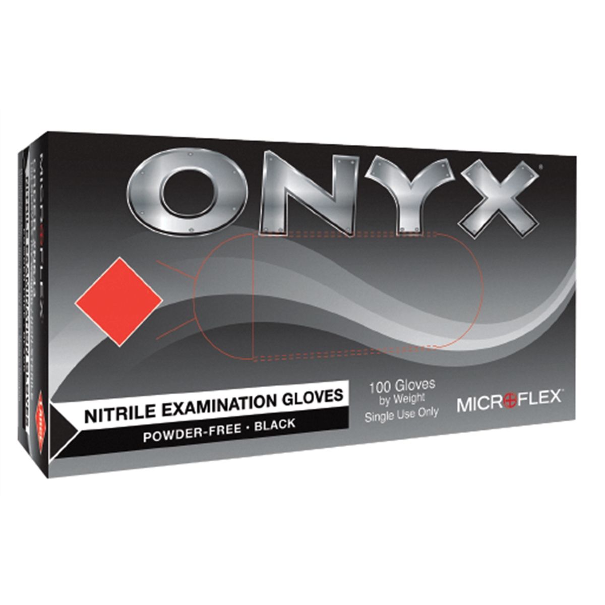 BOX MICROFLEX ONYX N64 BLACK NITRILE 100 GLOVES LARGE