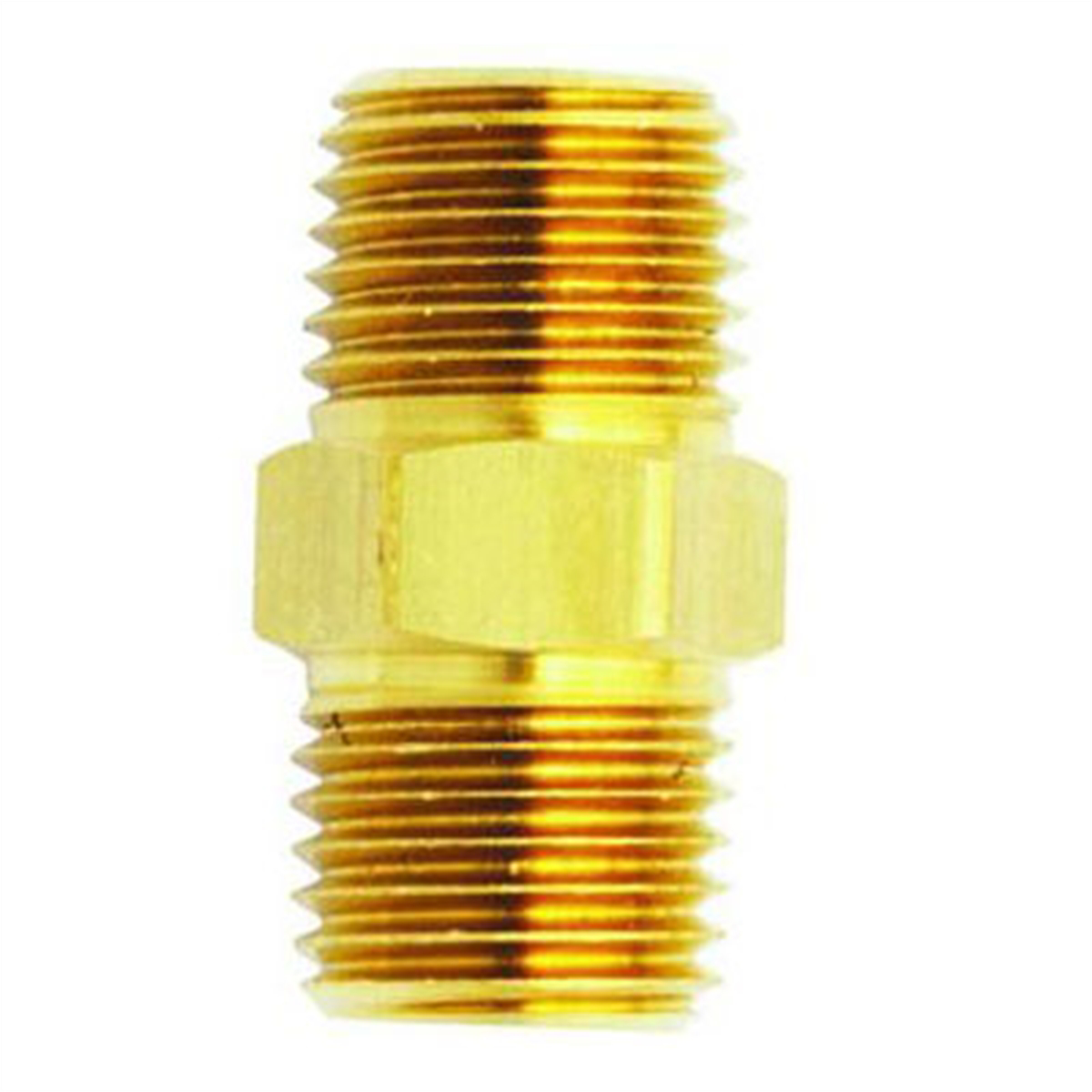 Brass Fitting - Male Hex Nipple 1/4 In x 3/8 In