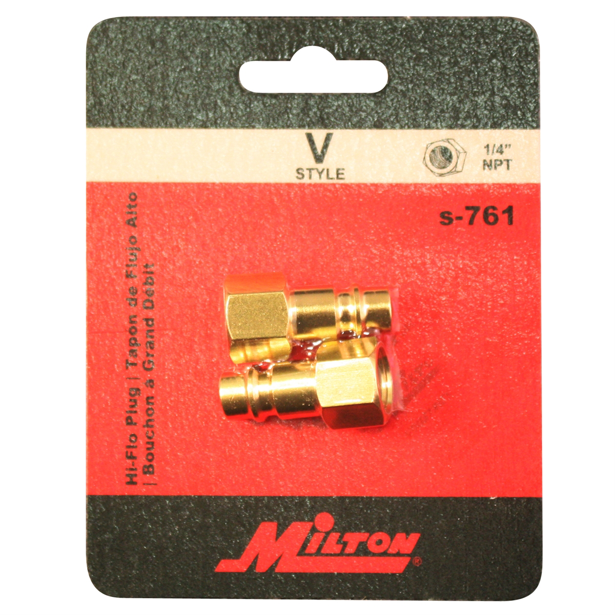 V-Style Hi-Flow Plug, Brass - 1/4" NPT Female 2/Cd