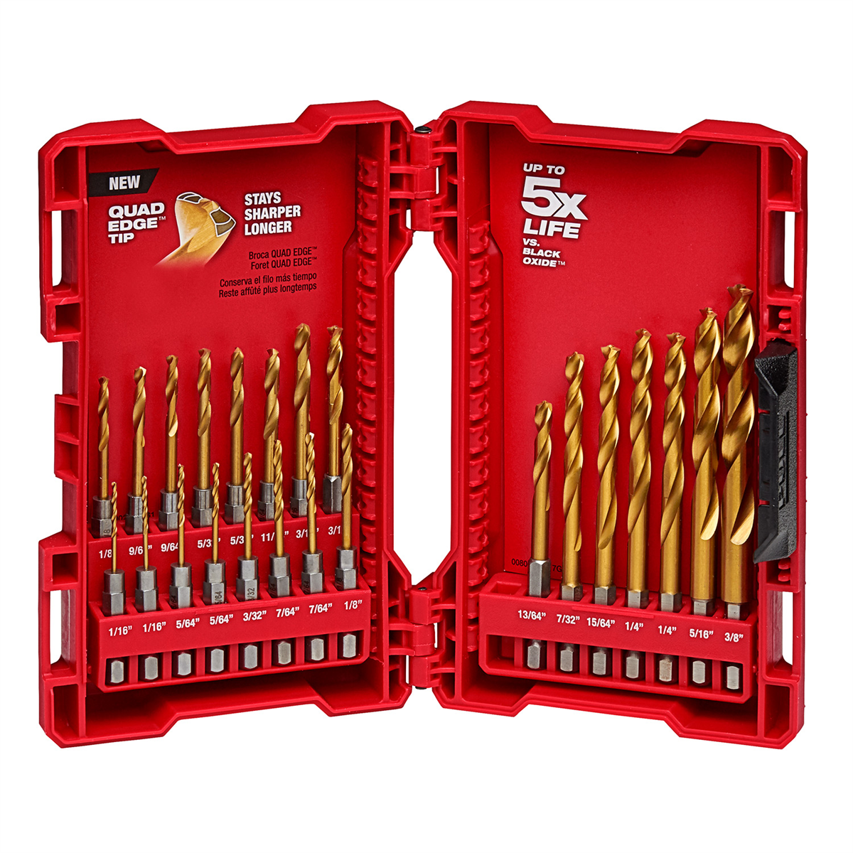 SHOCKWAVE RED HELIX Titanium Drill Bit Set - 23 PC...