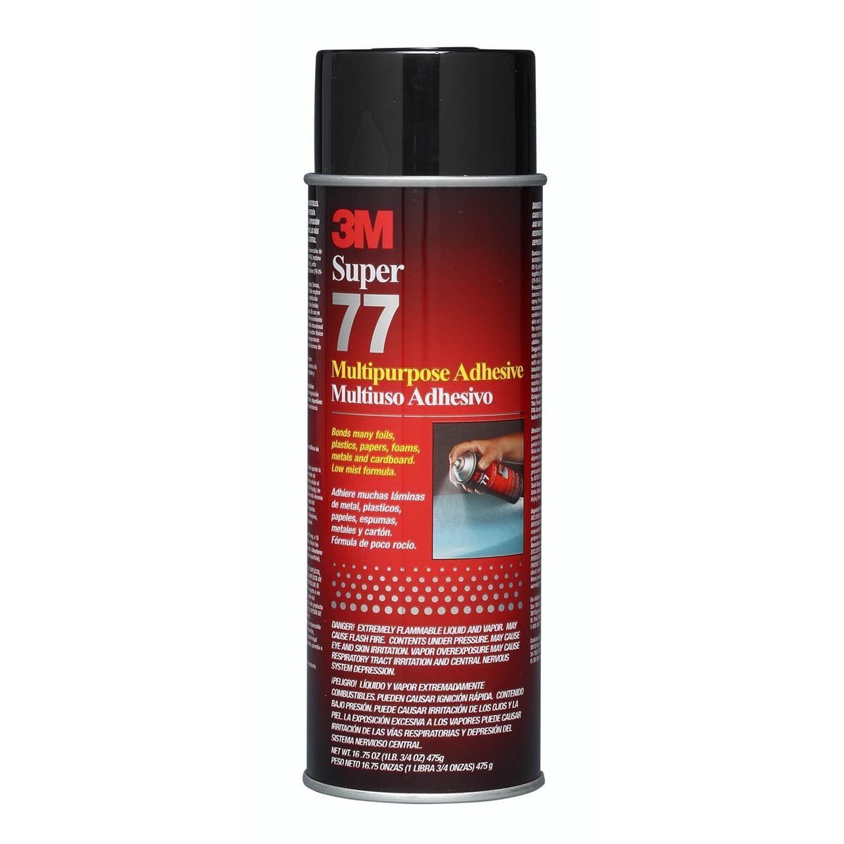 3M Super 77 Multipurpose Spray Adhesive, Clear, 24 fl oz