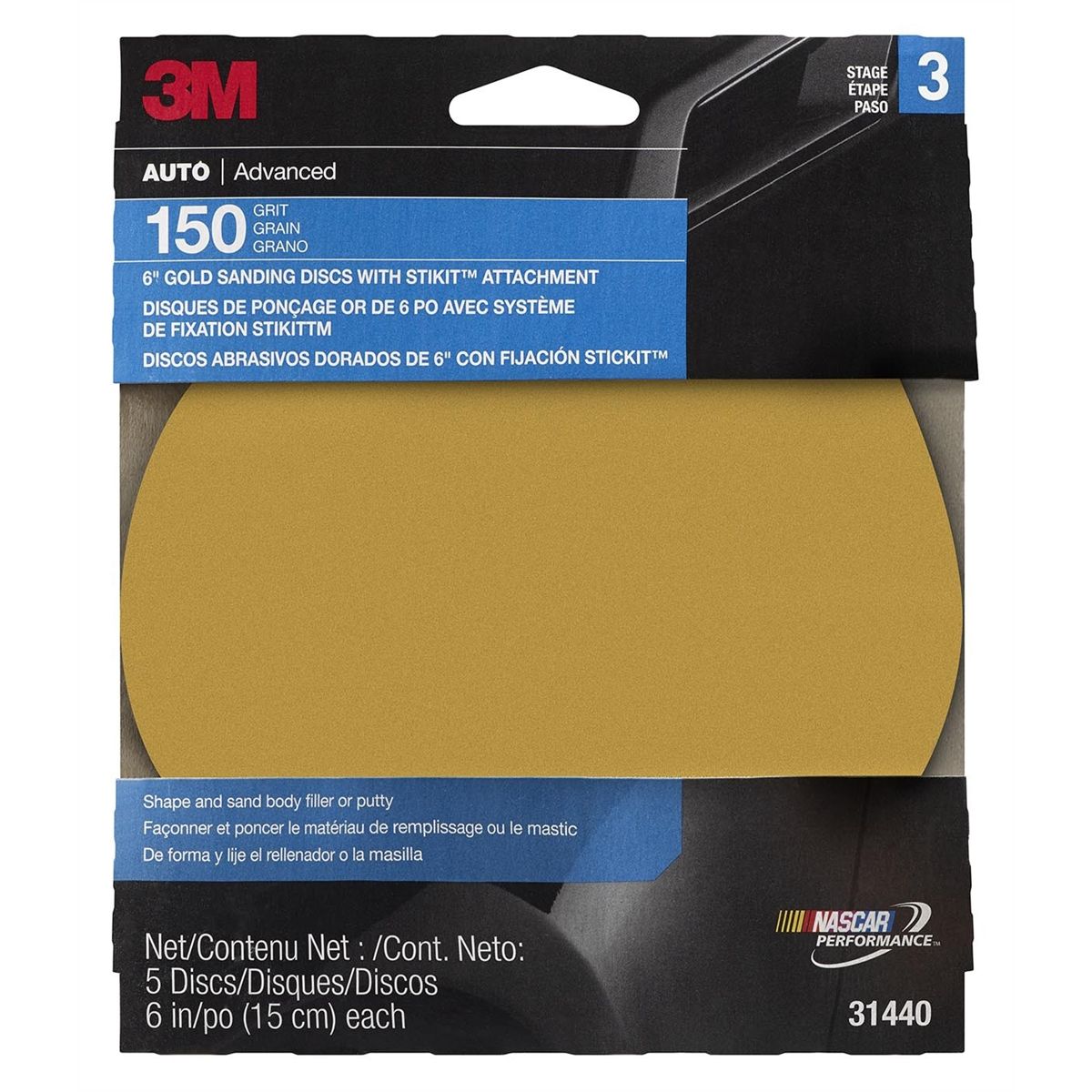 Stikit Gold Disc, 6", P150 Grit