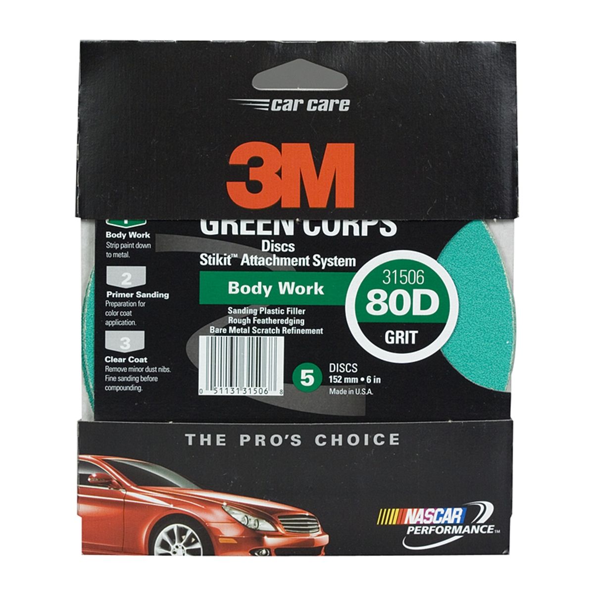 Stikit Green Corps Disc, 6 Inches, 80D Grade