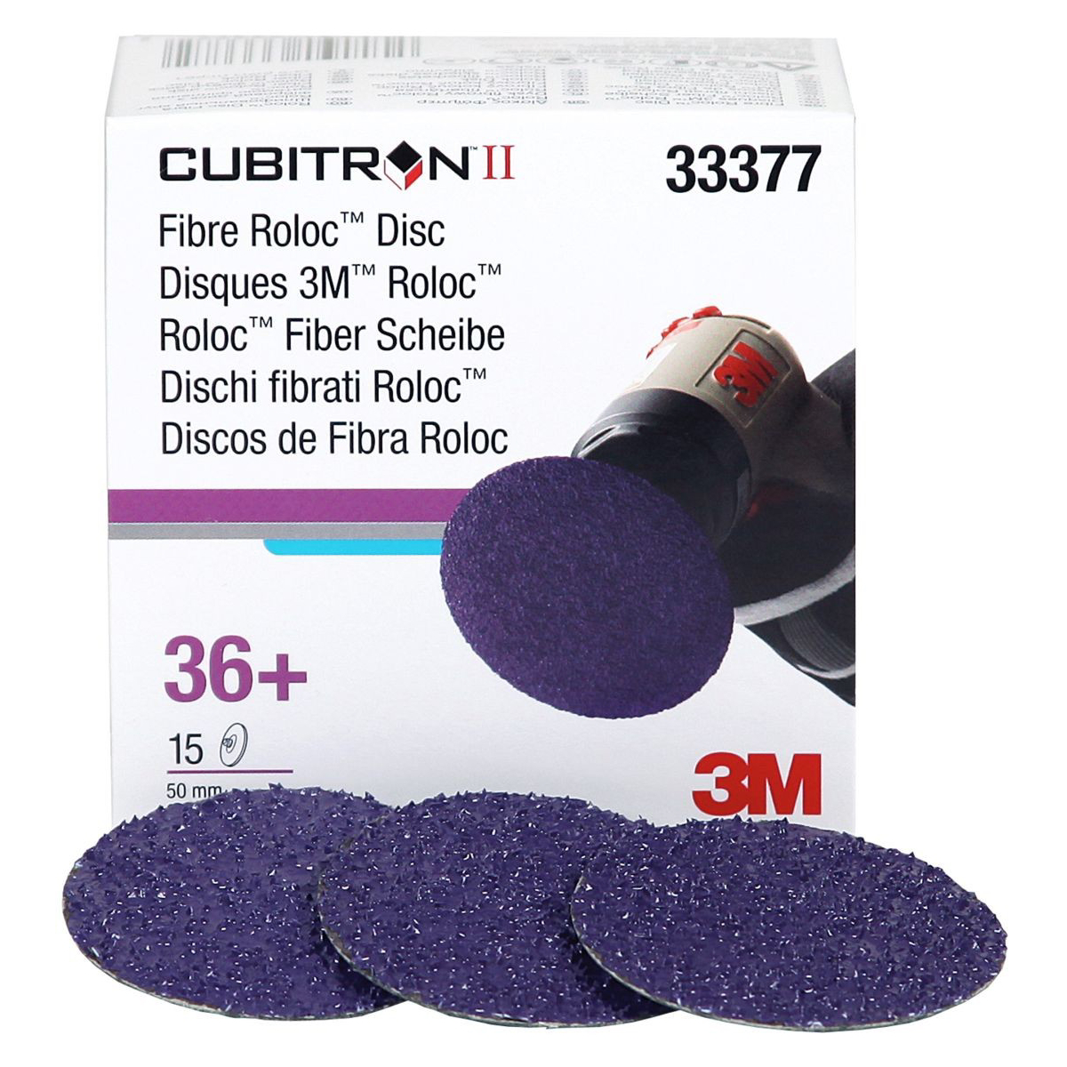 CUBITRON II FIBRE ROLOC DISC 2" 36+ 15/BX, 6pc case