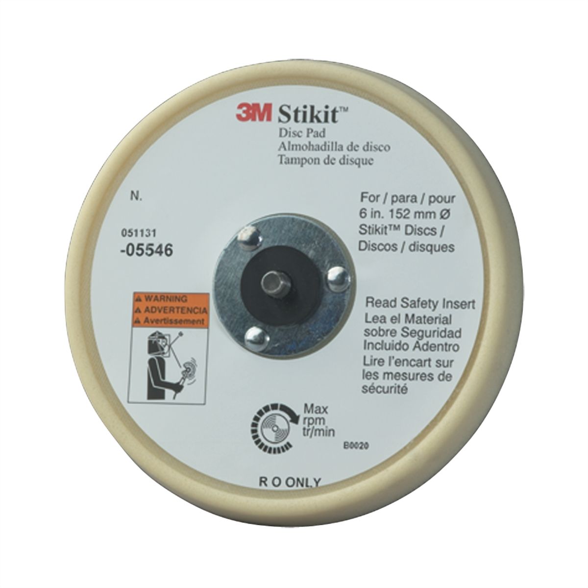 Pack of 1 6 Diameter 12000 rpm Norton Pressure Sensitive Adhesive Soft Low-Profile Pad