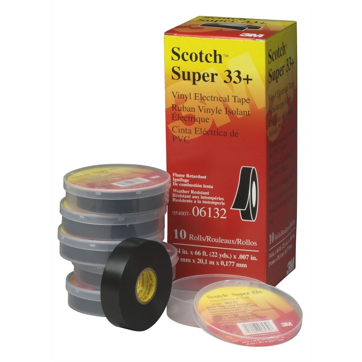 Scotch(TM) Vinyl Plastic Electrical Tape - 3/4 In x 52 Ft