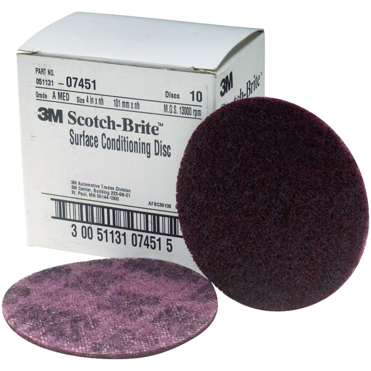 Scotch-Brite(TM) Medium Grit Surface Conditioning Pads Maroon -