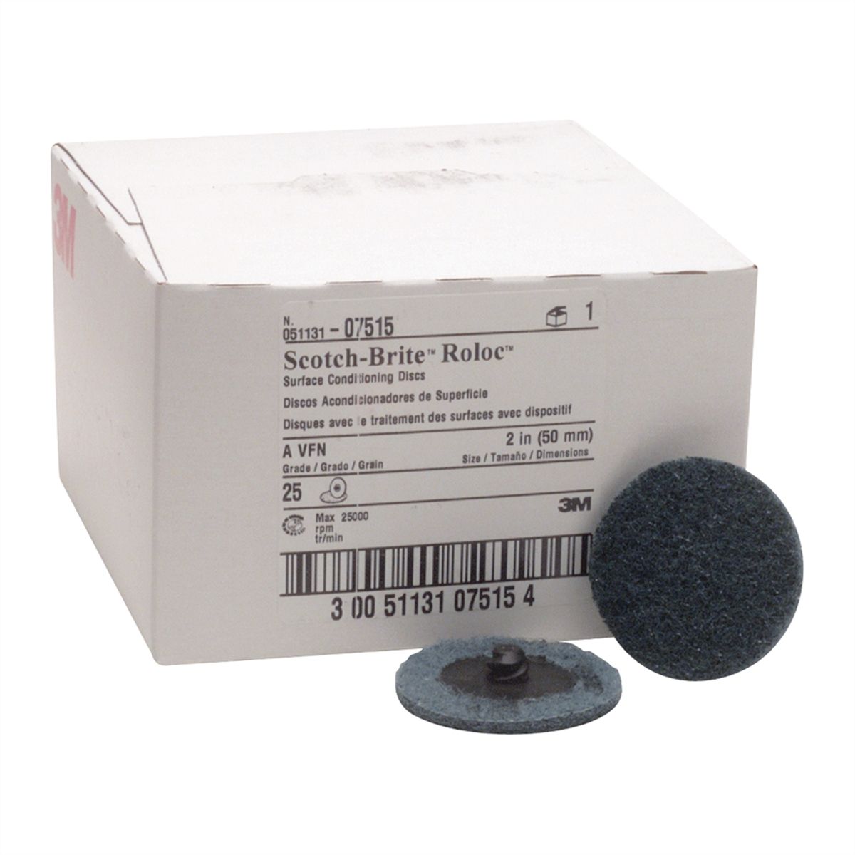 Scotch-Brite Medium Grit Roloc Conditioning Discs Blue - 2In