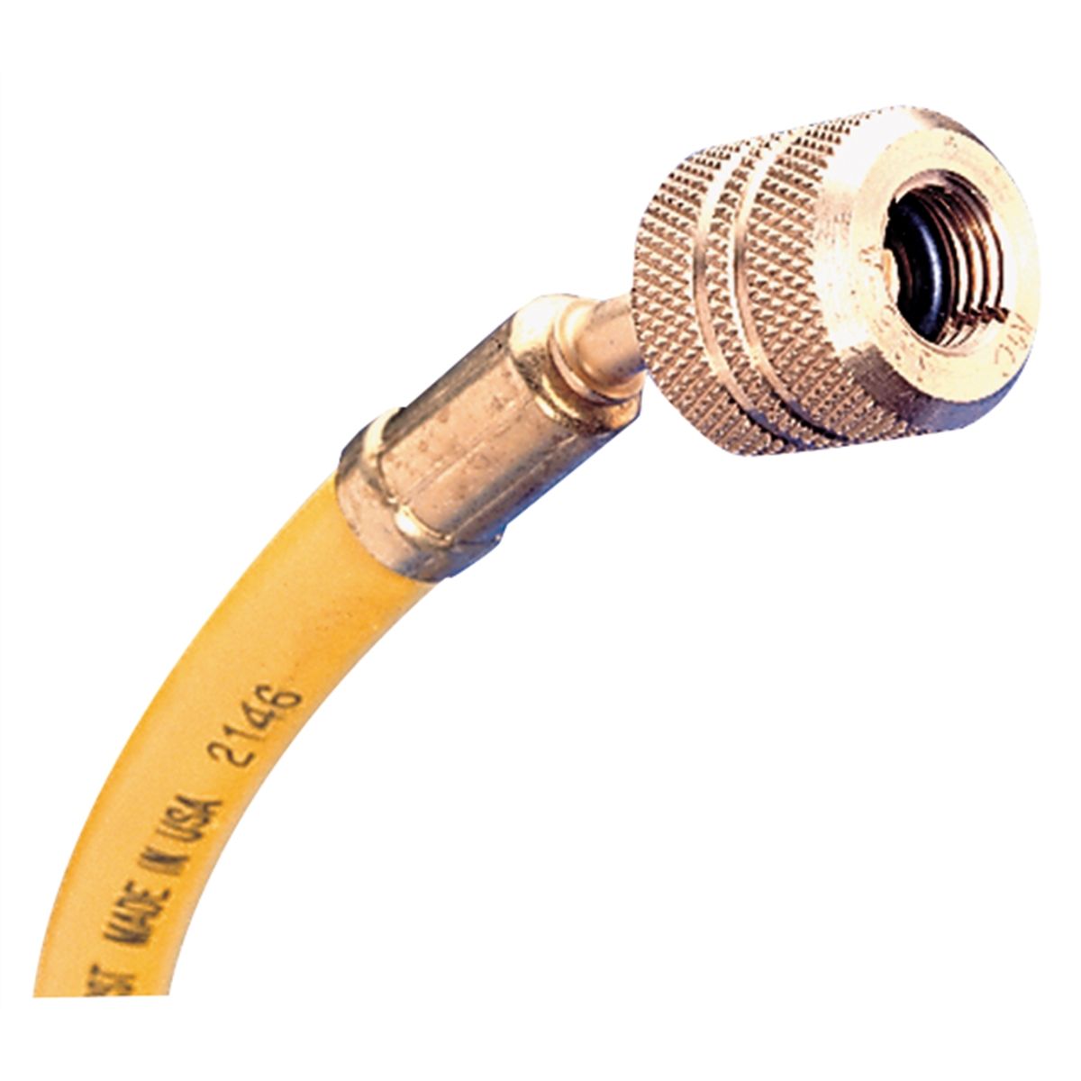 Charging Hose w/ Auto Shut Off Fitting - 96 In - Yellow
