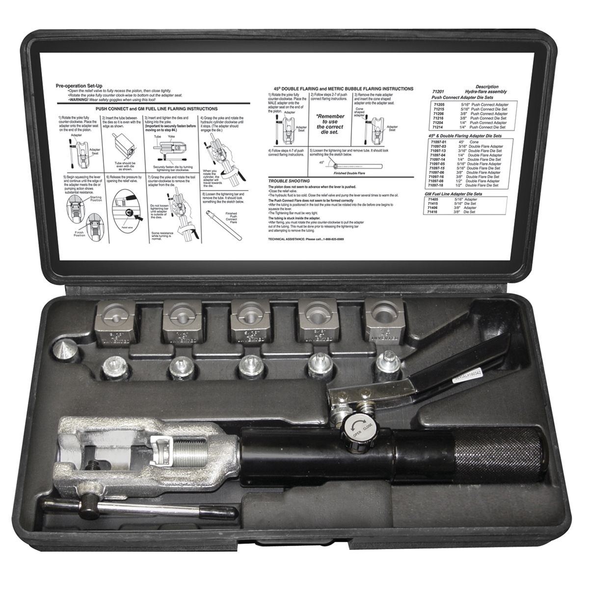 Mastercool 71480 37 Degree Flaring Double Flaring Hydraulic Tool Kit