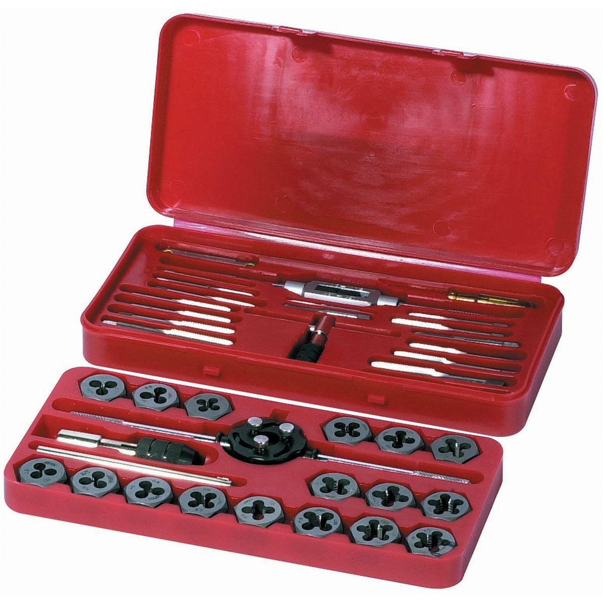 80 Pc Carbon Steel SAE & METRIC Tap and Die Set Adjustable Wrench T-Handle NEW 