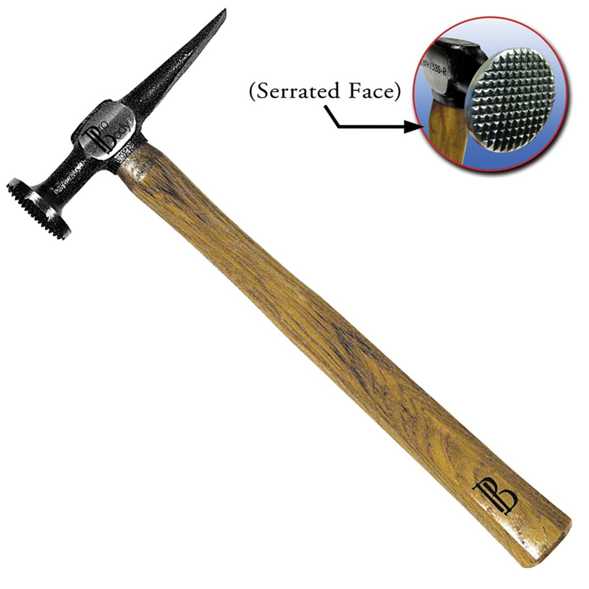 thumbnail image 2 of Fairmount Curved Cross Chisel Hammer With Wooden Handle - Auto Body Tool 14317 2 of 5