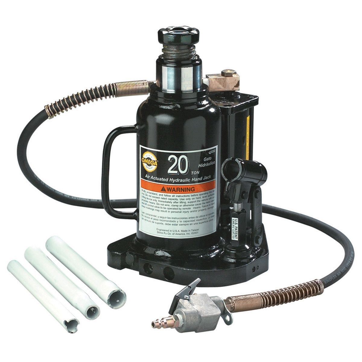 Air Actuated & Manual Hand Bottle Jack - 20 Ton