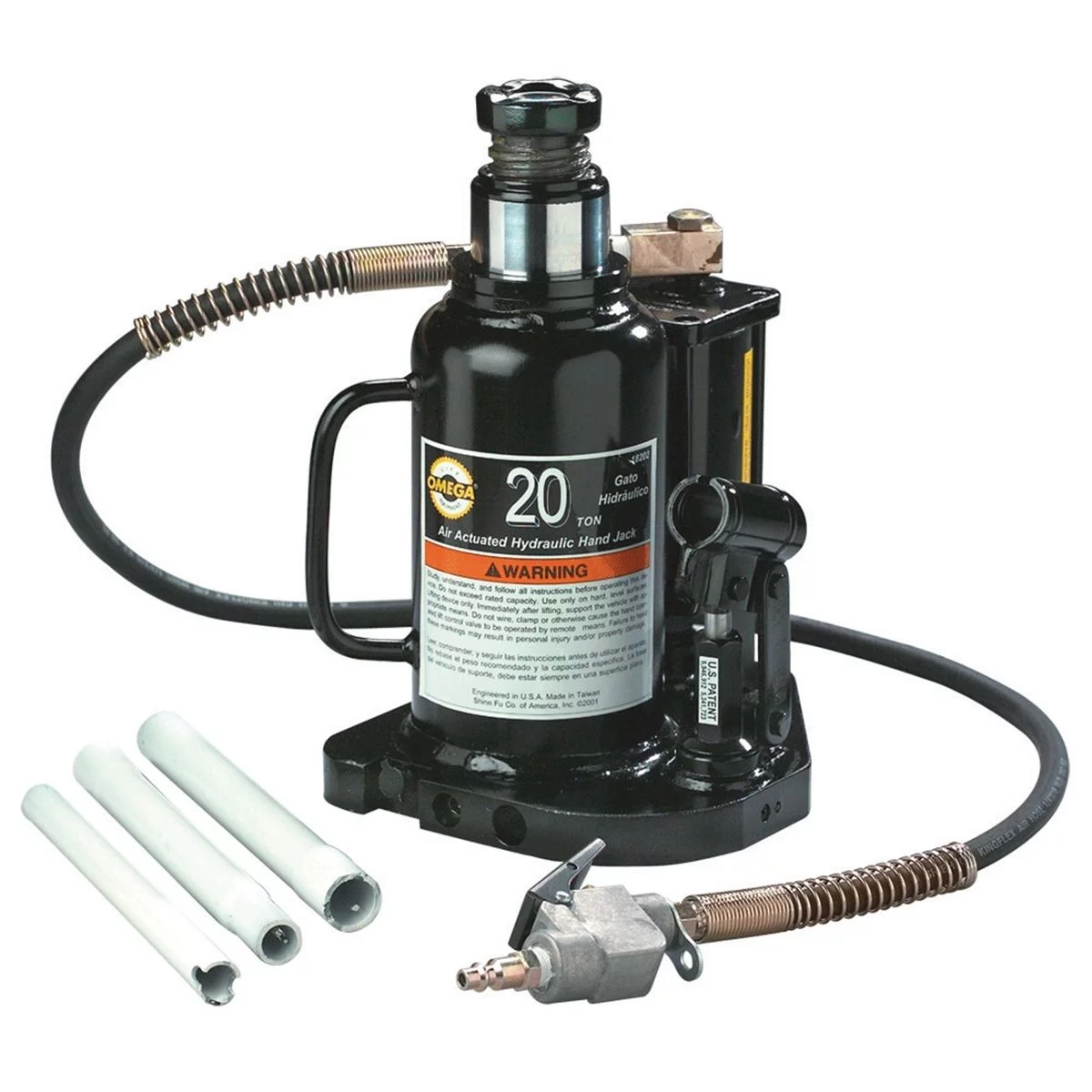 Air Actuated & Manual Hand Bottle Jack - 20 Ton
