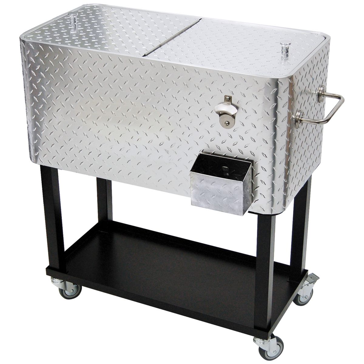 Diamond plate cart style cooler