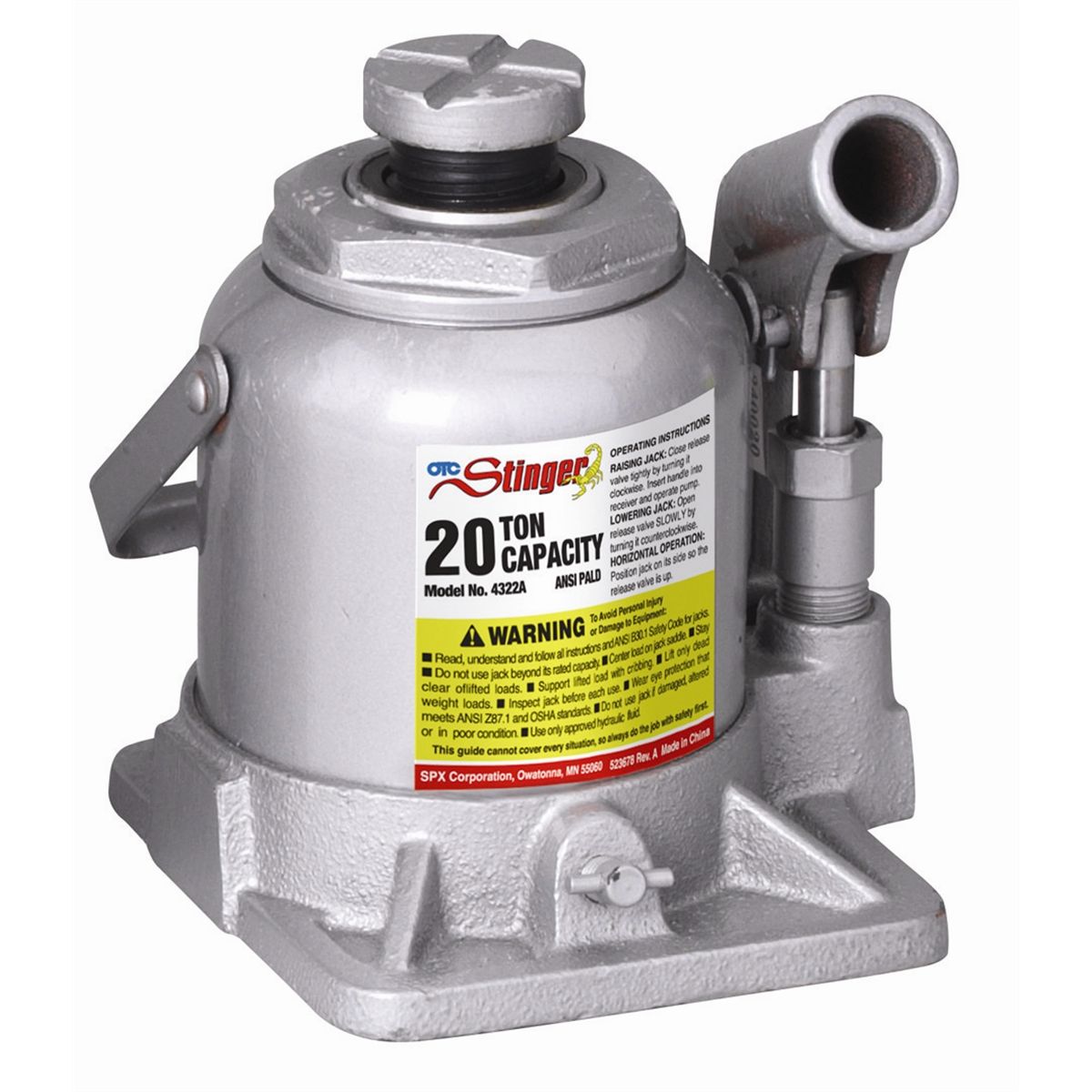 c. Shorty Hydraulic Bottle Jack - 20-Ton