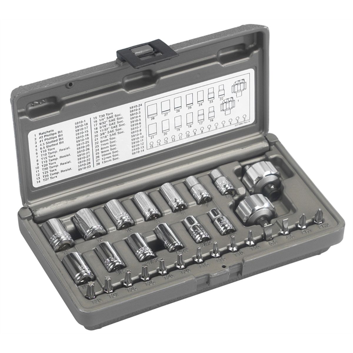 Fingertip Ratchet Bit and Socket Kit - 29-Pc