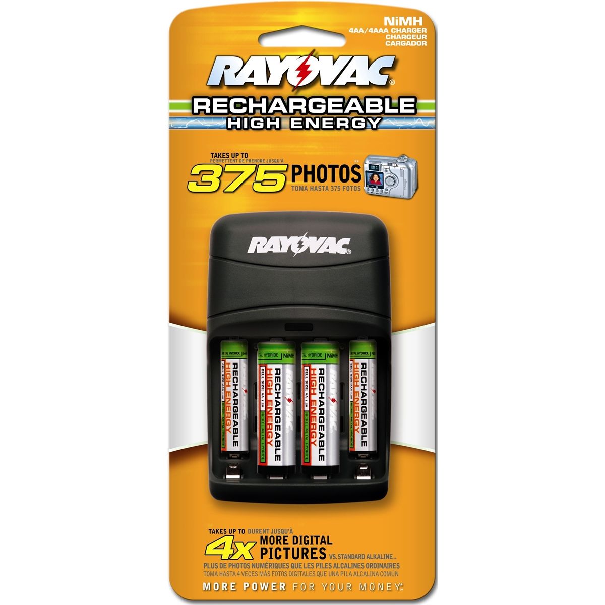 4-POSITION NiMH CHARGER w/ 2AA/2AAA BTYS