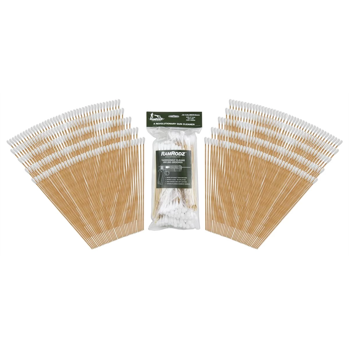 (image for) Barrel & Breech Cleaners for .38/9mm 8 Inch w Bamboo Handle 200
