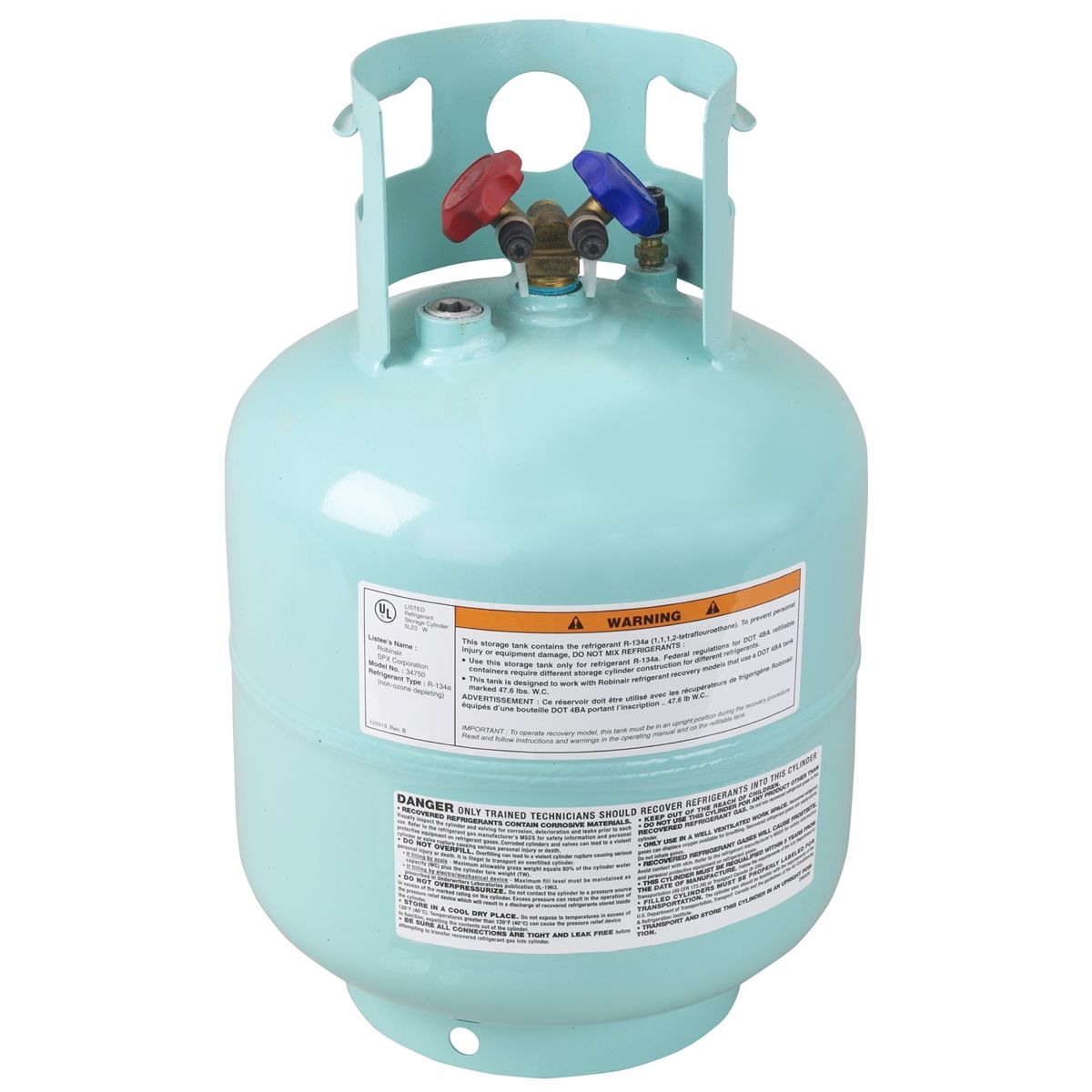 Robinair 34750 Refrigerant Tank - 50 Lb for R-134a 34700 Series