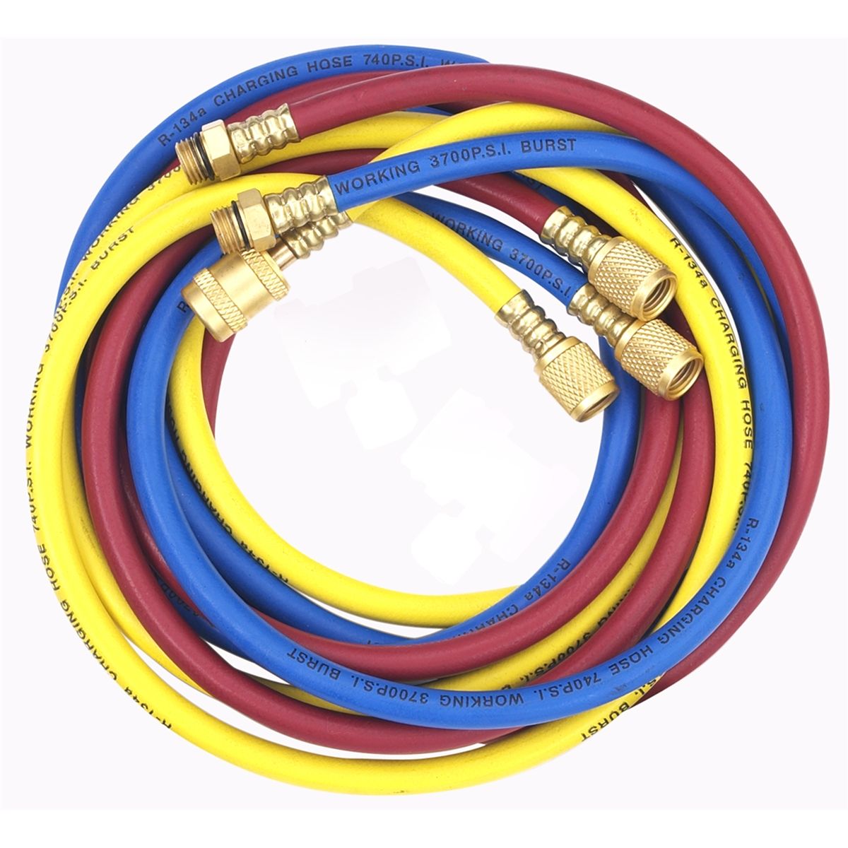 R134a Charging Hose Set 36/" Yellow Blue and Red