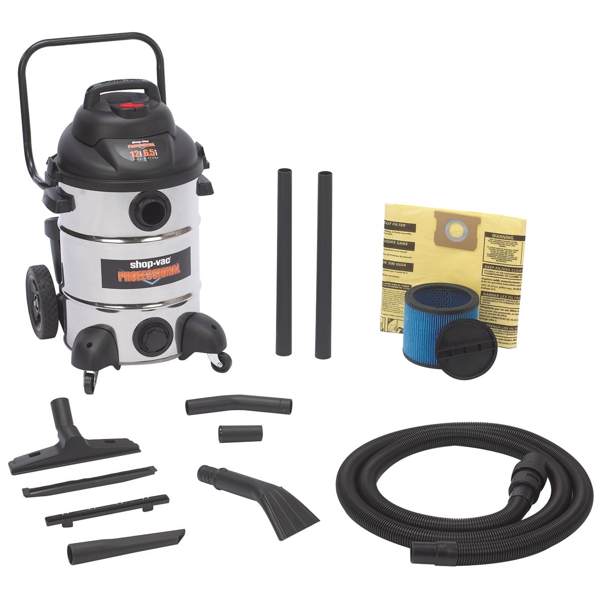 Shop-Vac 12 Gallon 6.0 Peak HP Stainless Steel Wet/Dry Vac