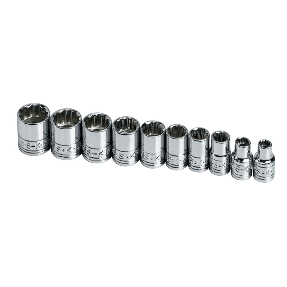 1/4 In Drive 12 Pt Metric Standard Socket Set - 10 Piece