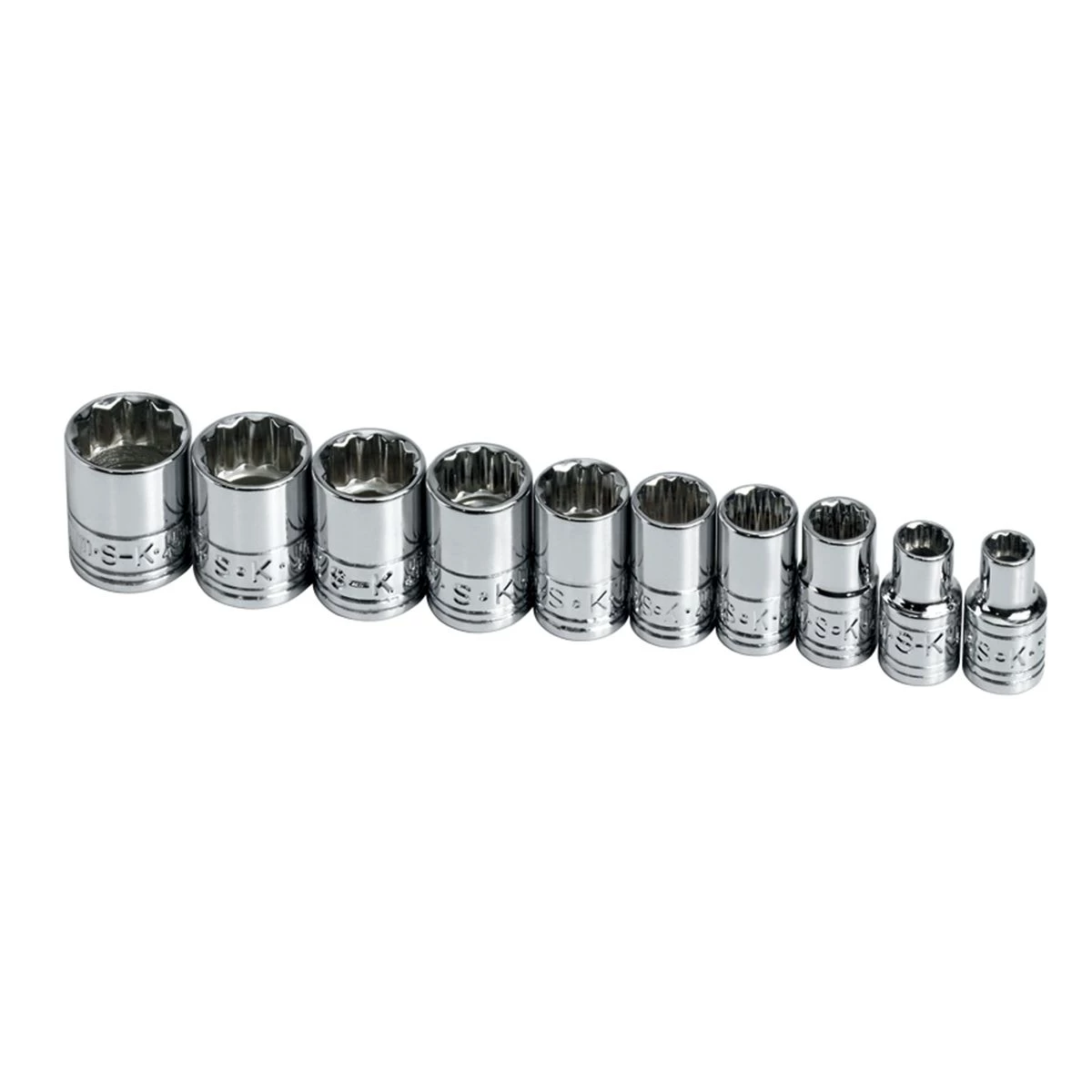(image for) 1/4 In Drive 12 Pt Metric Standard Socket Set - 10 Piece