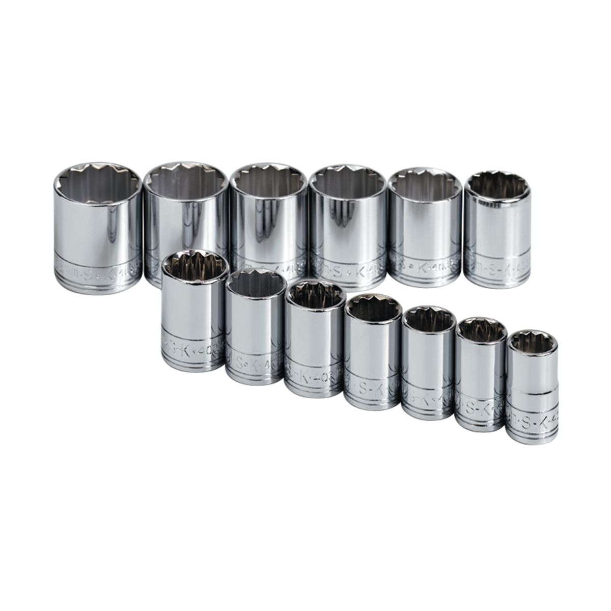 1/2 In Drive 12 Pt Std Metric Socket Set - 13-Pc