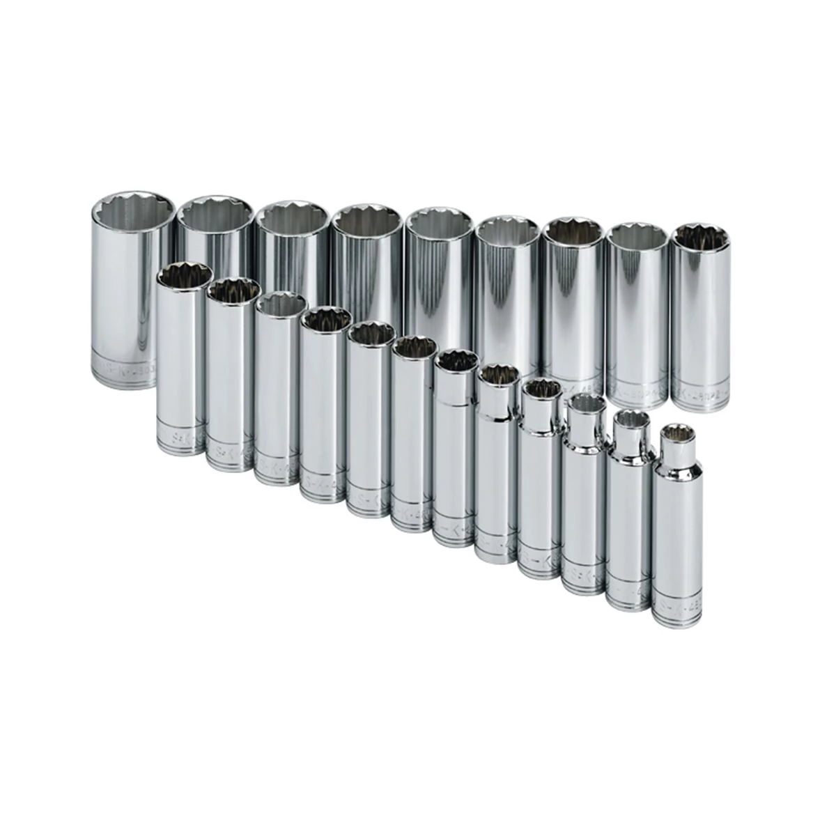 (image for) 21-Piece Metric Deep Socket Set, Durable Alloy Steel