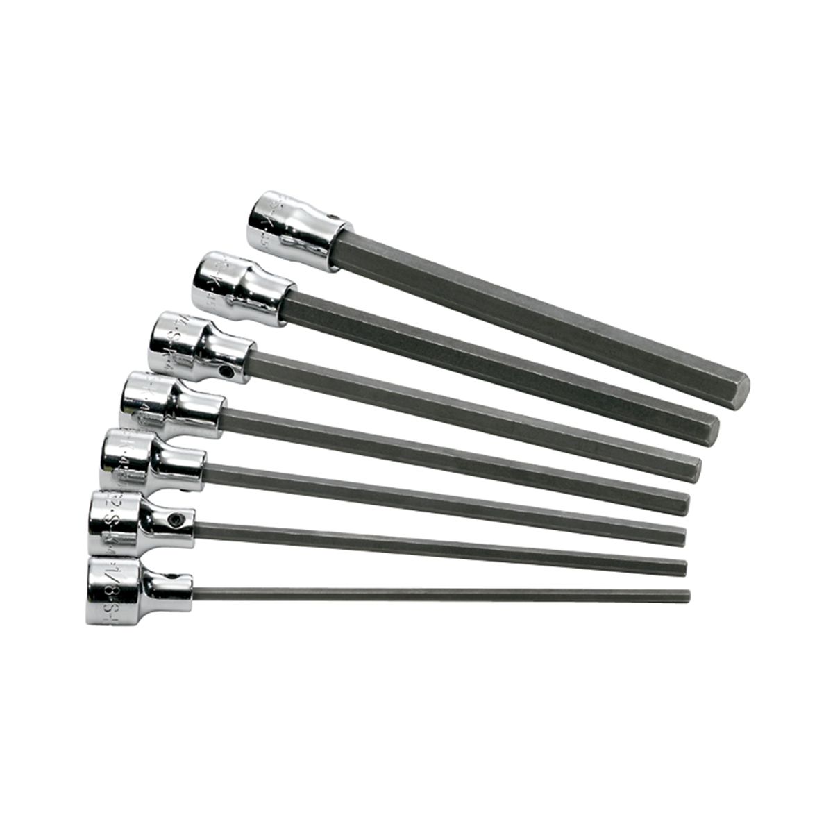 3/8 In Dr Fractional Long Hex Bit Socket Set - 7-Pc