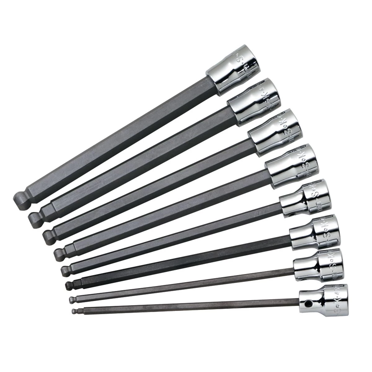 (image for) 3/8 In Dr Metric Long Ball Hex Bit Socket Set - 8-Pc